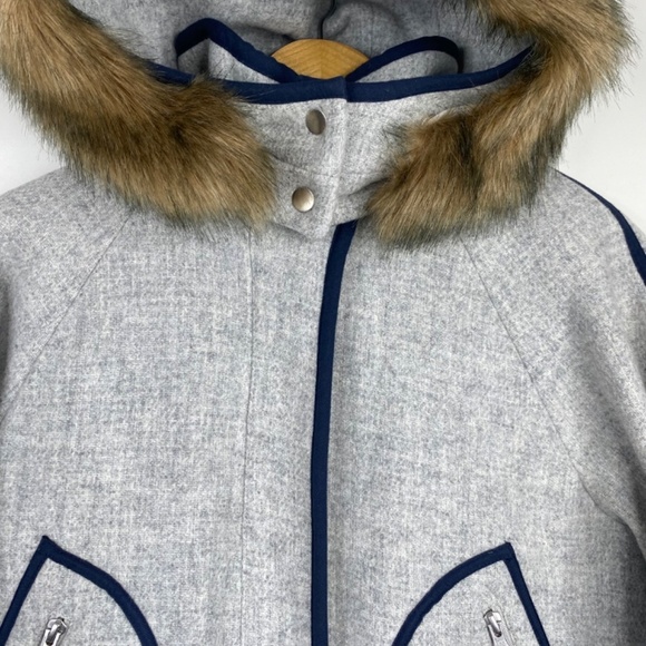 J Crew Wool Coat 00 Summit Parka Nello Gori Italian Stadium Cloth Hood Classic - Picture 4 of 15